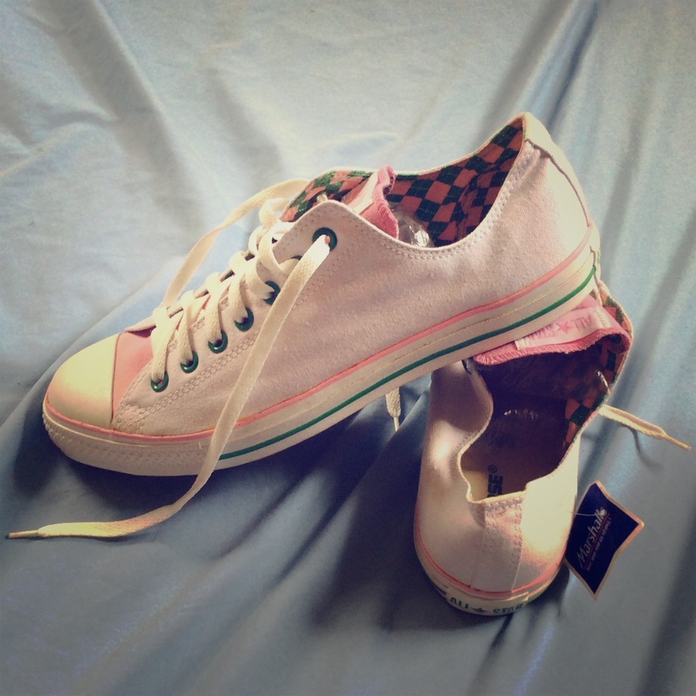 Converse All-Star Funky Mens Pink Green NWT Argyle